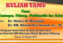 Kuliah Tamu Prodi Ilmu Al-Quran dan Tafsir UIN Maulana Malik Ibrahim