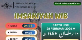 Jadwal Imsakiyah untuk Wilayah Kudus, 10 Ramadan 1447 H