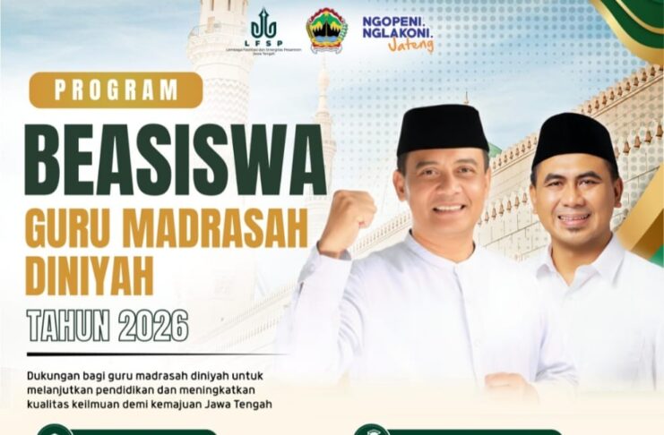 Pemprov Jateng Buka Beasiswa untuk S1 dan S2 Guru Madrasah Diniyah Jawa Tengah
